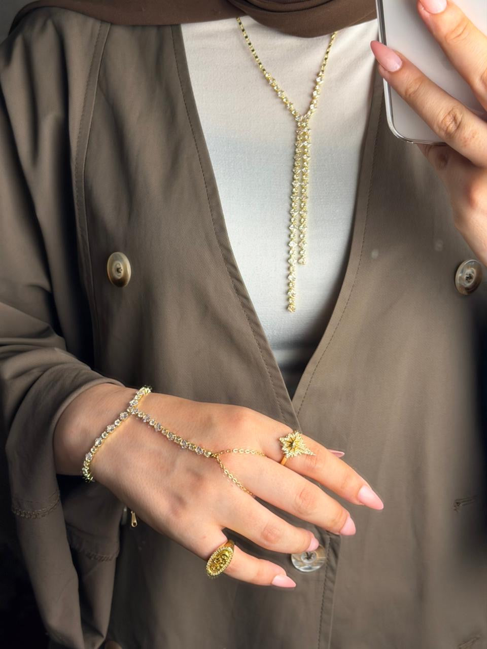 gold rope tennis drop necklace