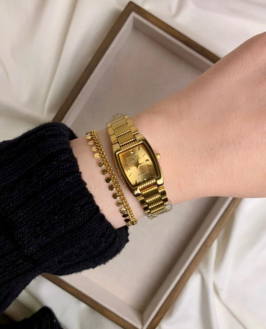 Seifco gold square watch