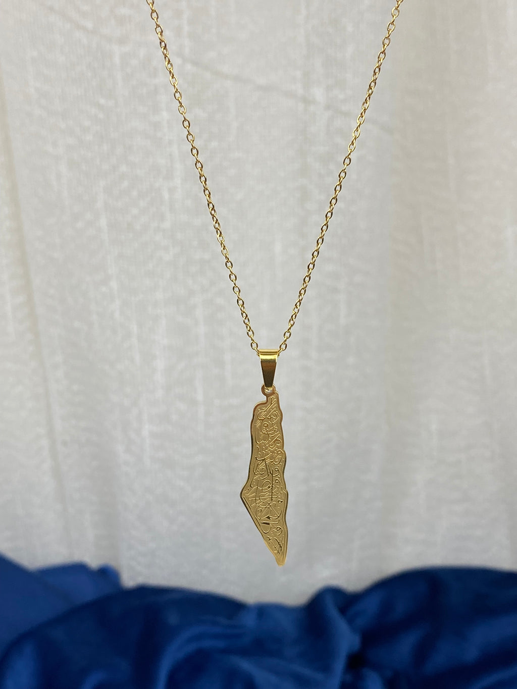 Palestine map necklace