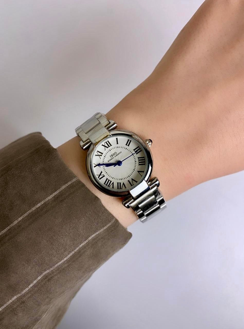 Ibso circle silver watch
