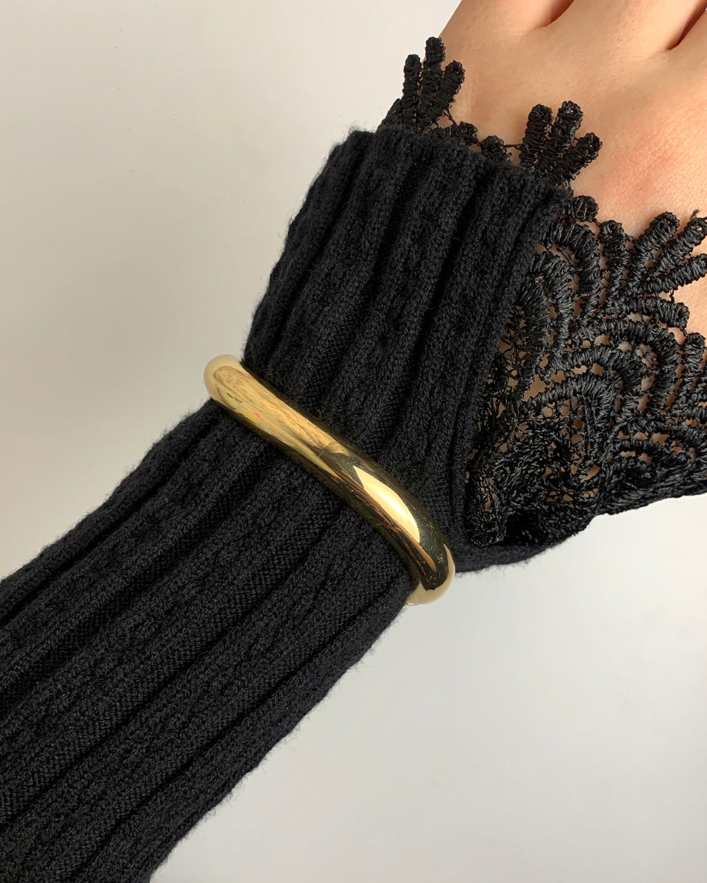 tiny gold curve bangle