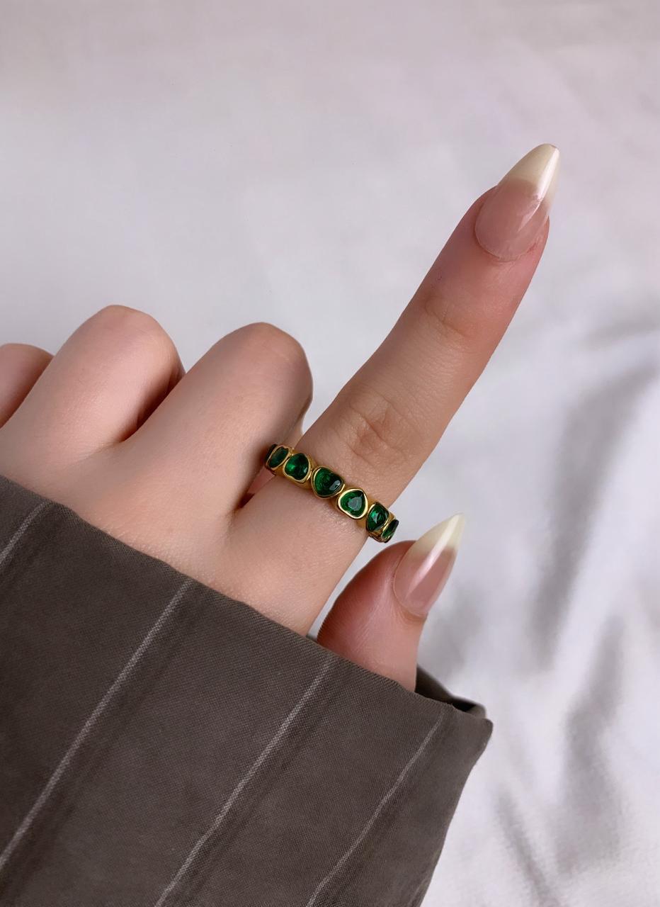 Green Hearts Ring