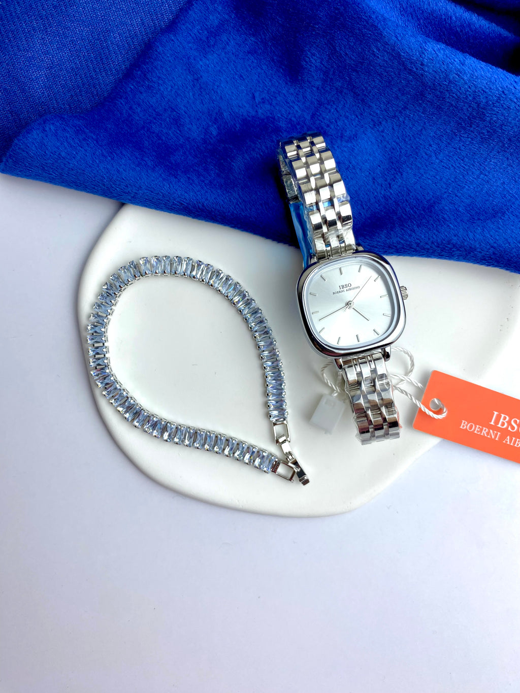 Ibs Silver Square Watch