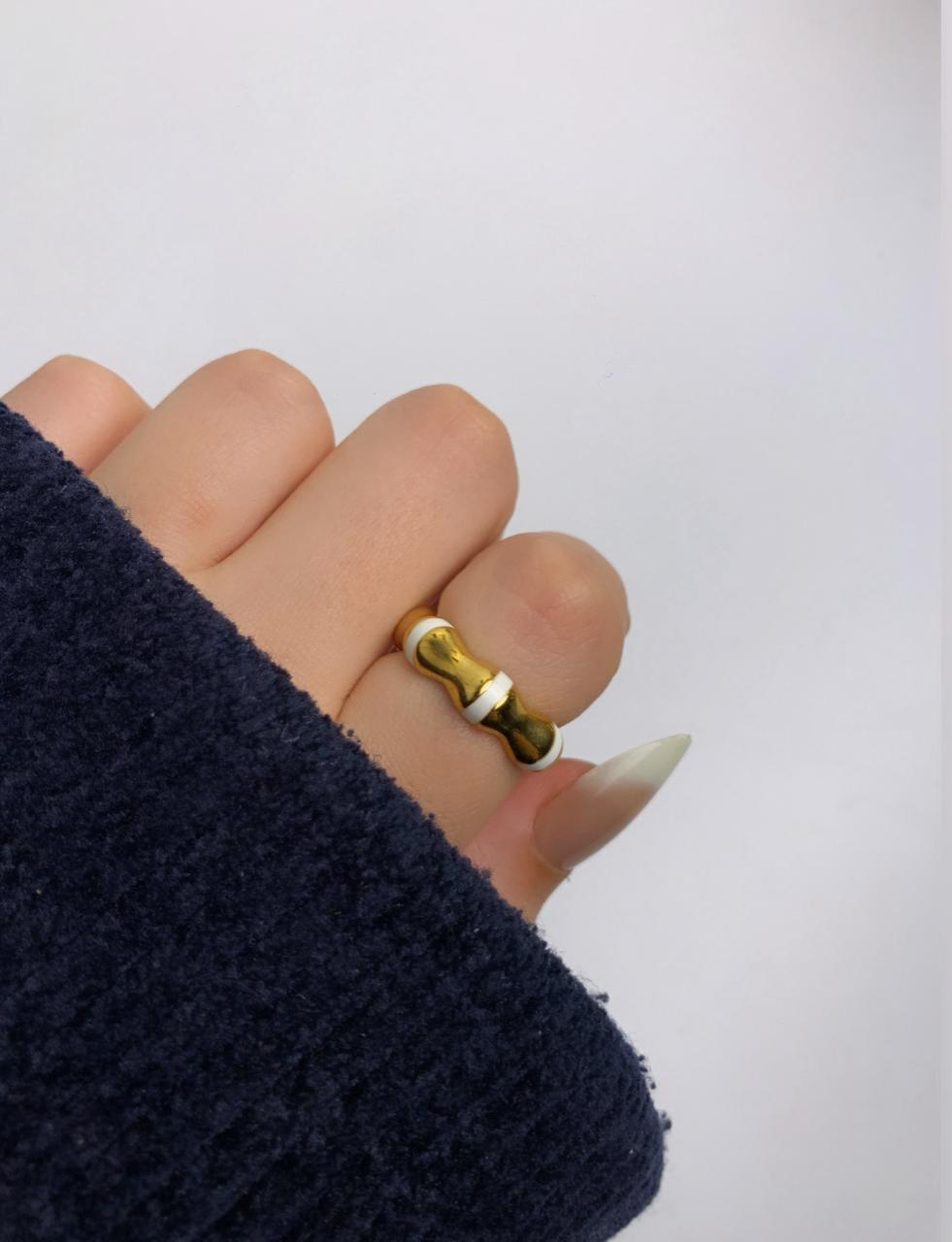 Gold Enamel Ring
