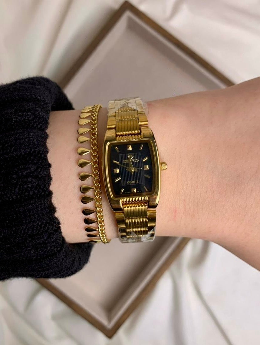 Seifco black square watch