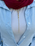 colorful crystal gold drop necklace
