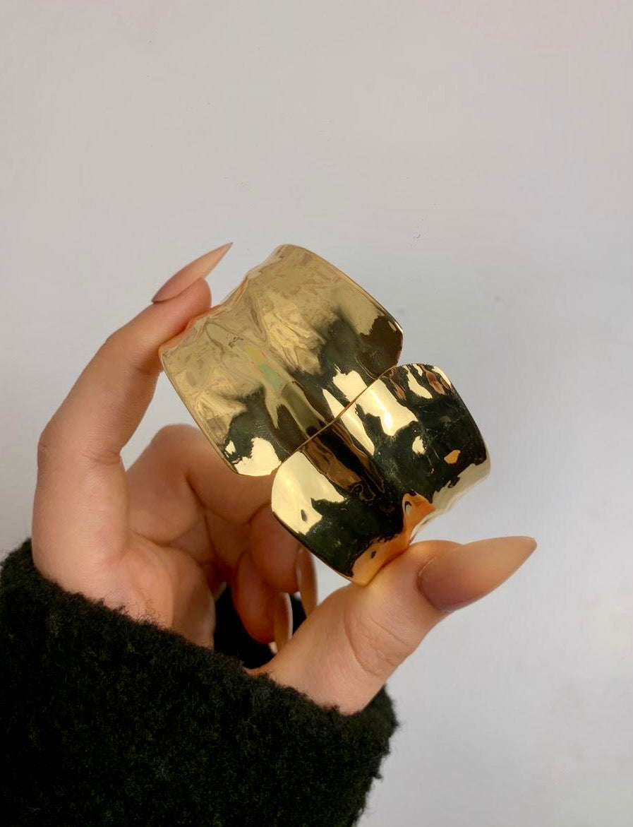 double arrow gold chunky bangel