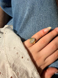 Birds strass gold pinky ring