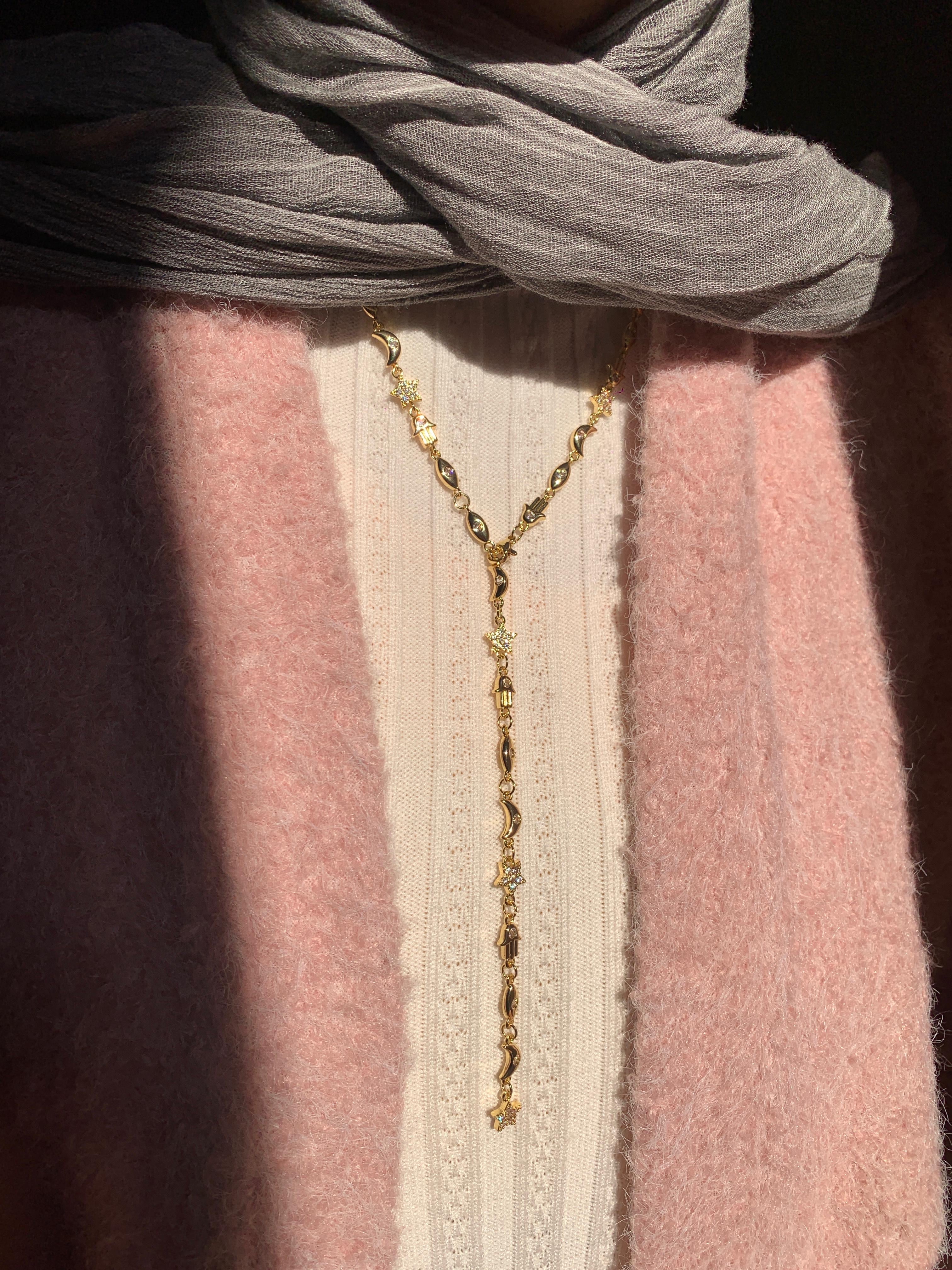 Half Starry Night Drop Necklace