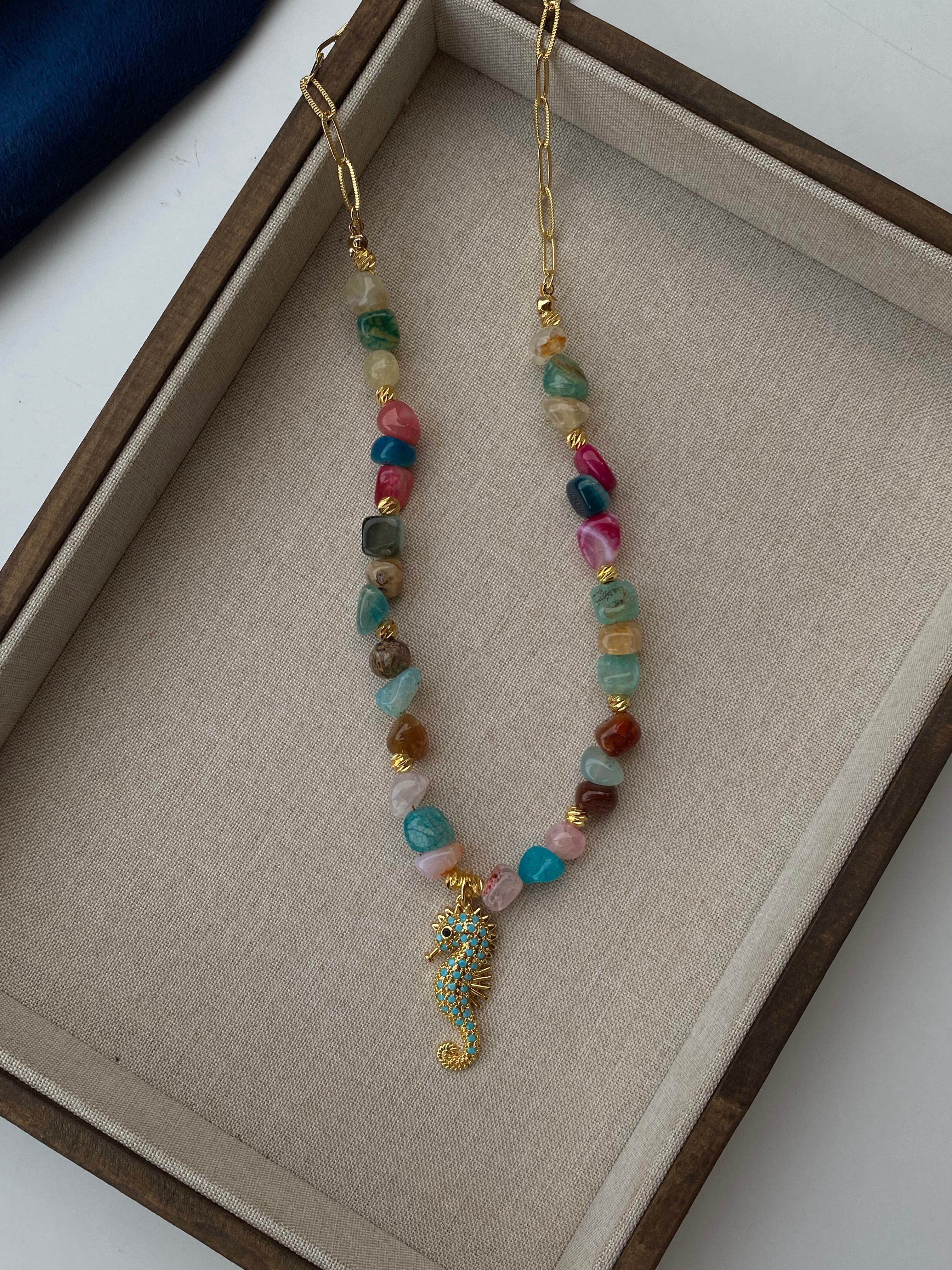 sea animal gold rope necklace