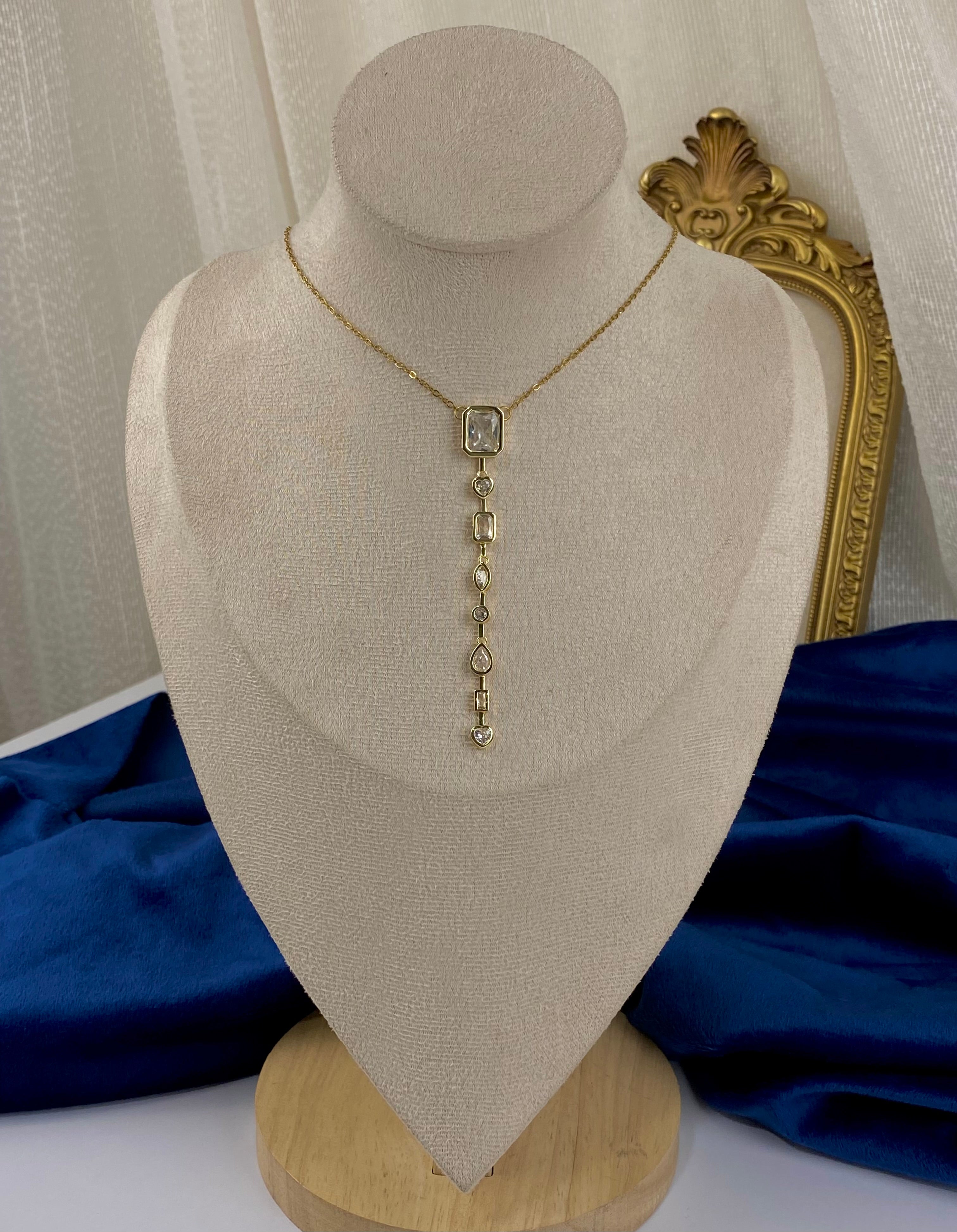 lariat gold necklace