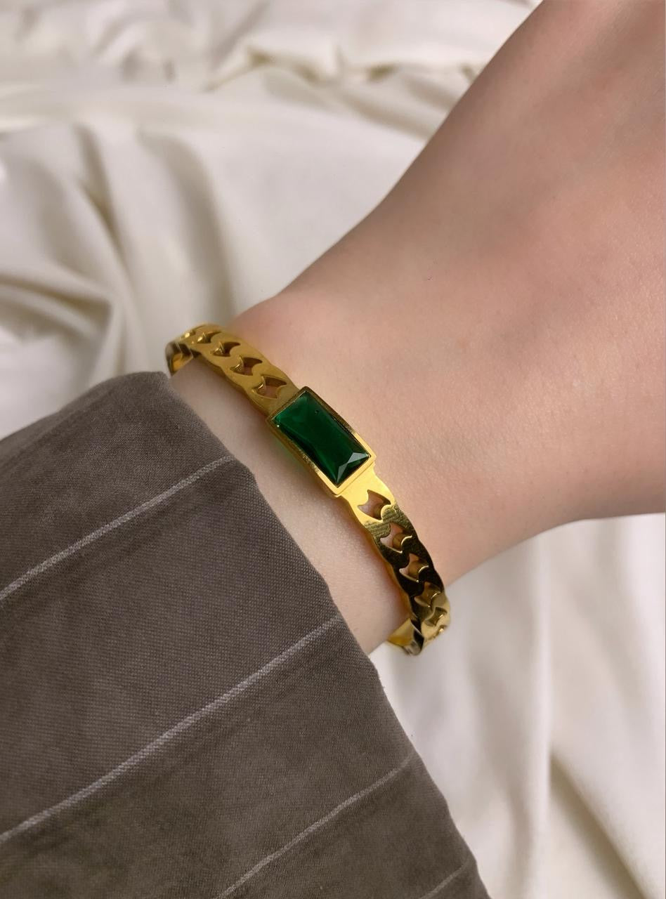 Gold Stone Cuff