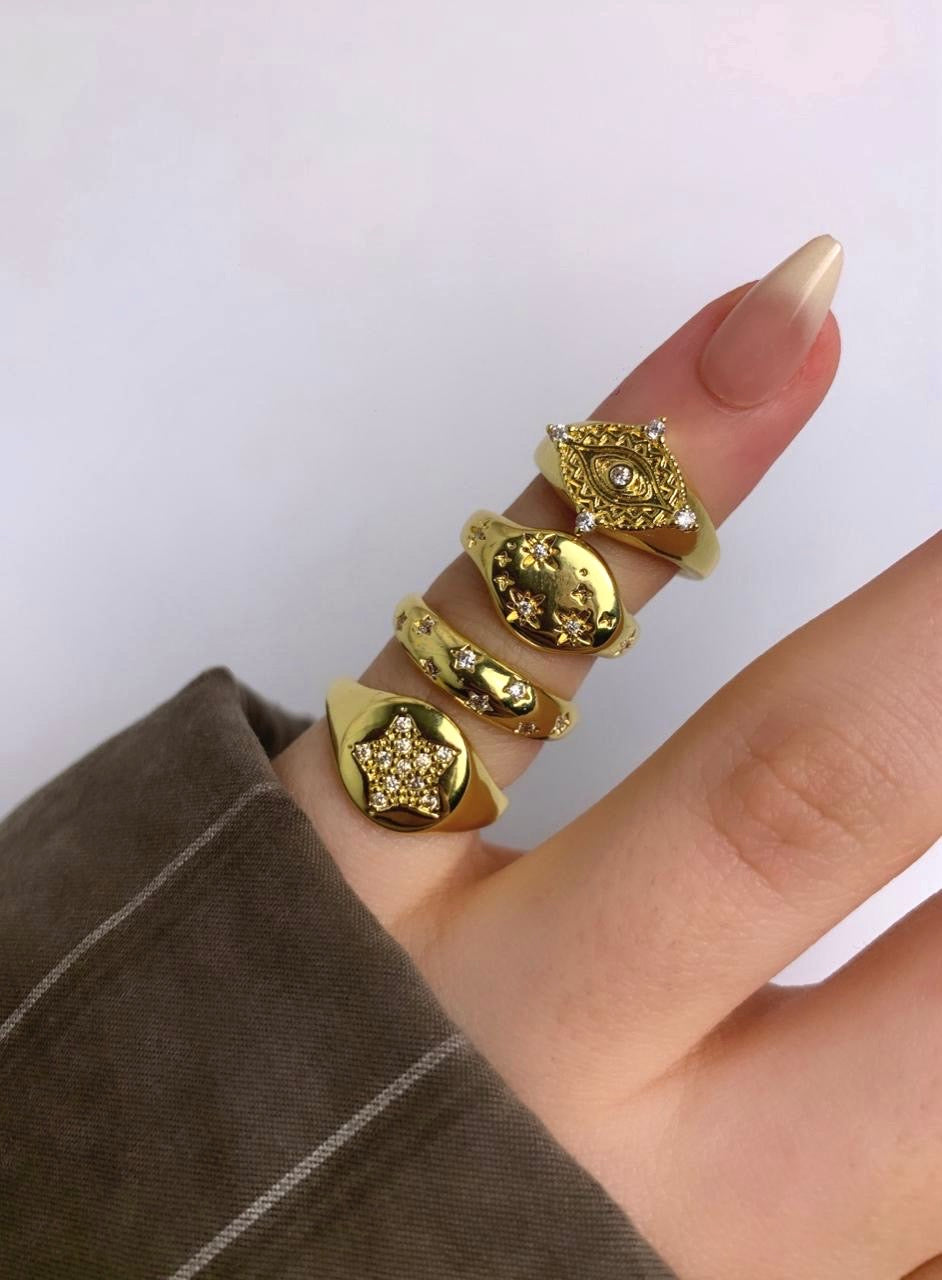 Starry Gold Pinky Ring