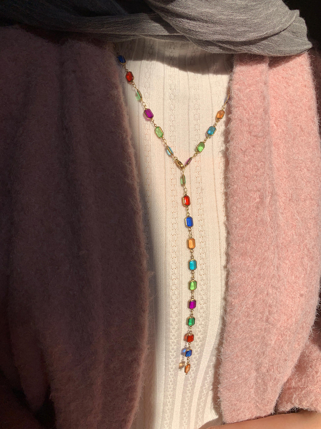 Pearly Tie Necklace