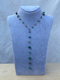 Natural green stones drop necklace