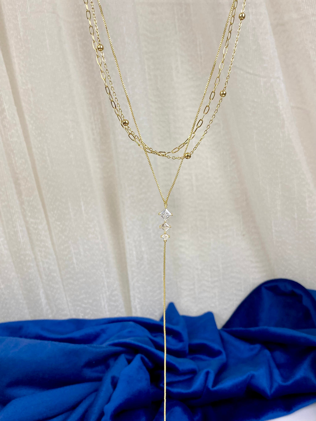 3 layer diamond Necklace