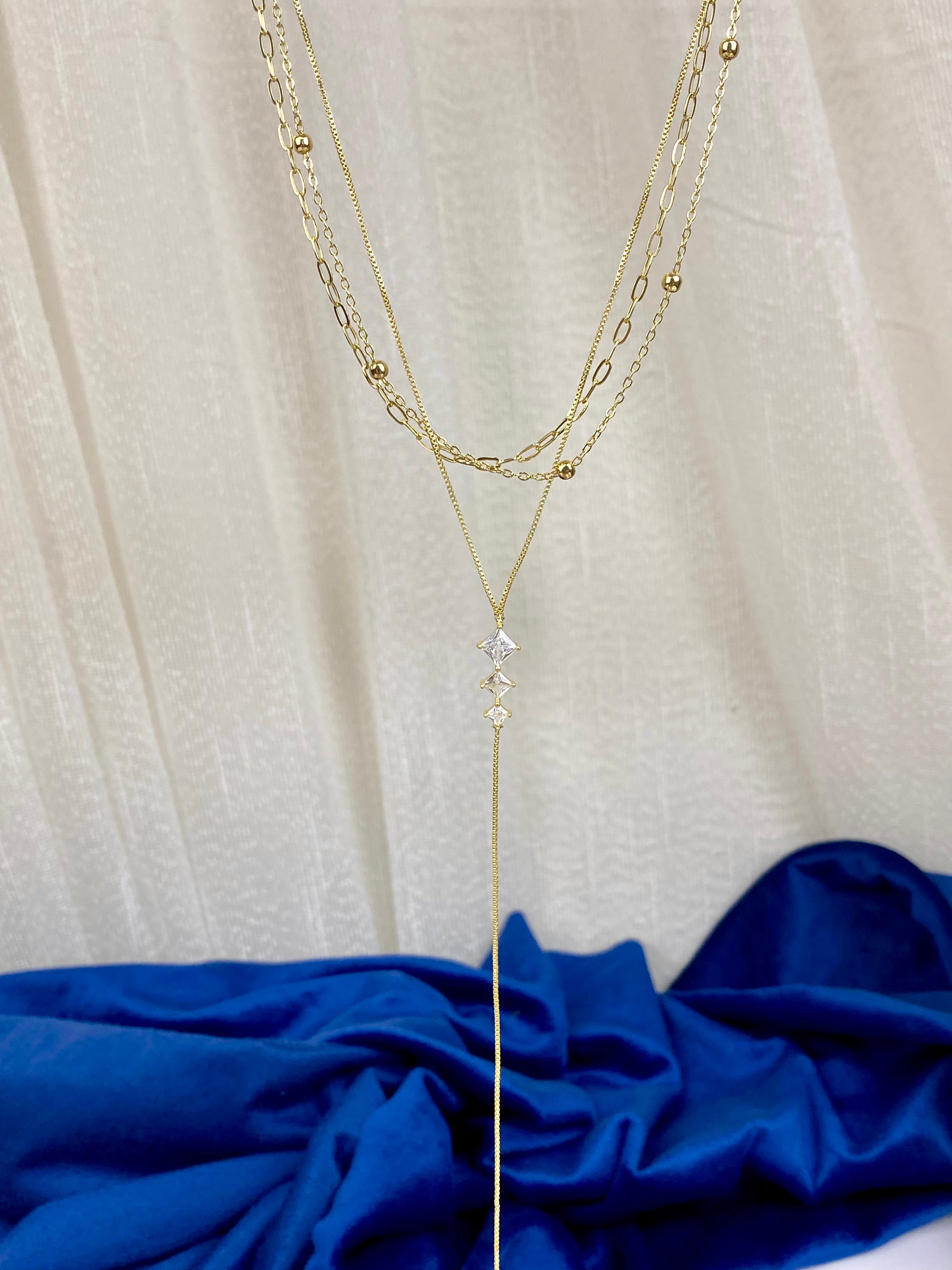 3 layer diamond Necklace