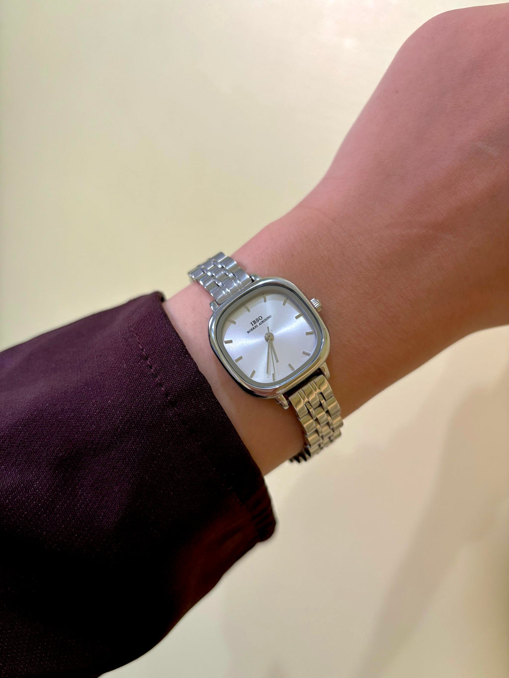 Ibs Silver Square Watch