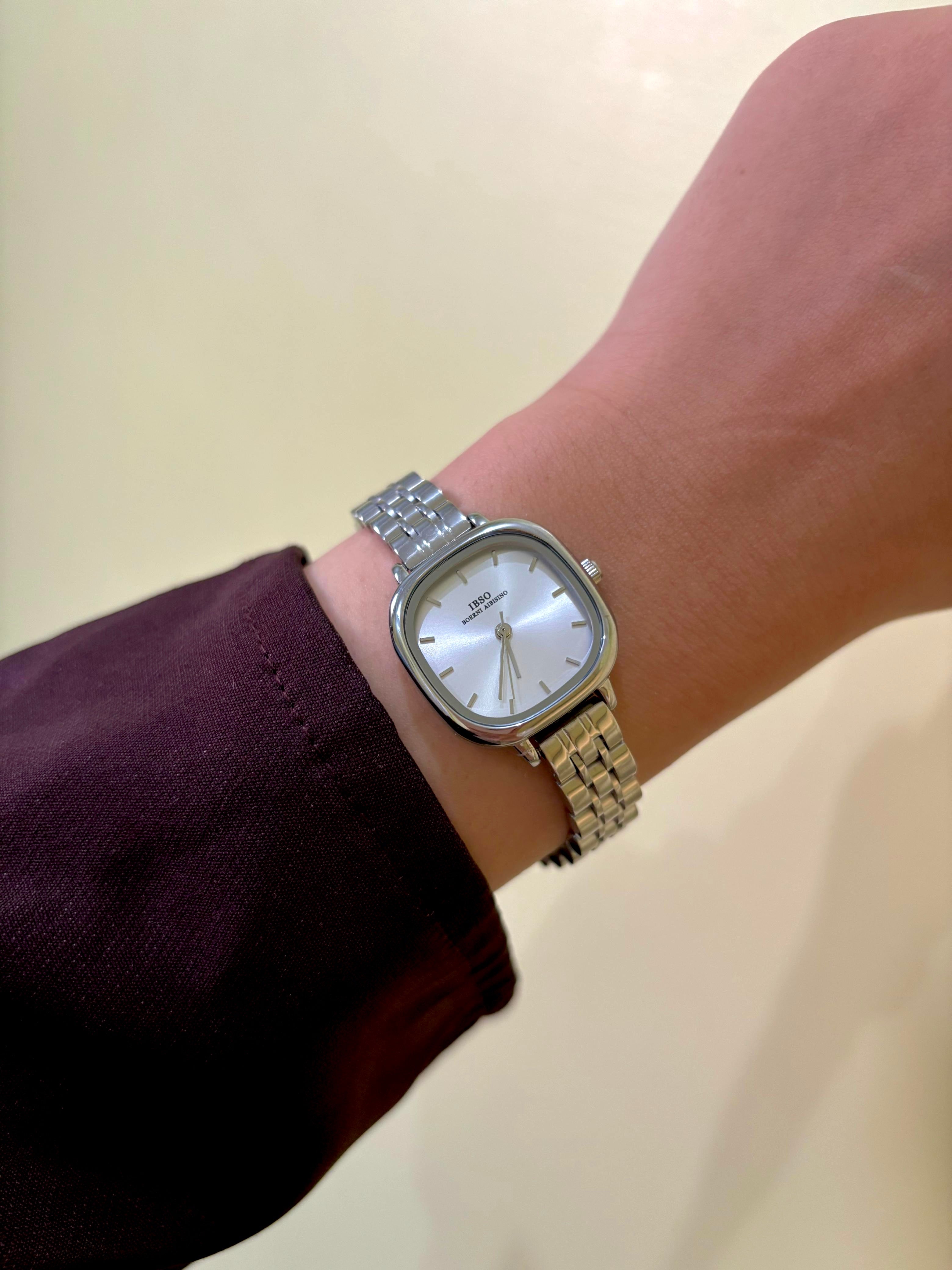 Ibs Silver Square Watch