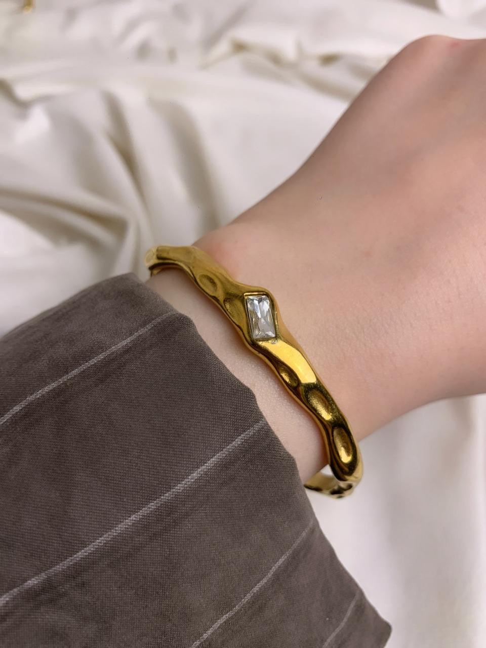 Gold Stone Cuff
