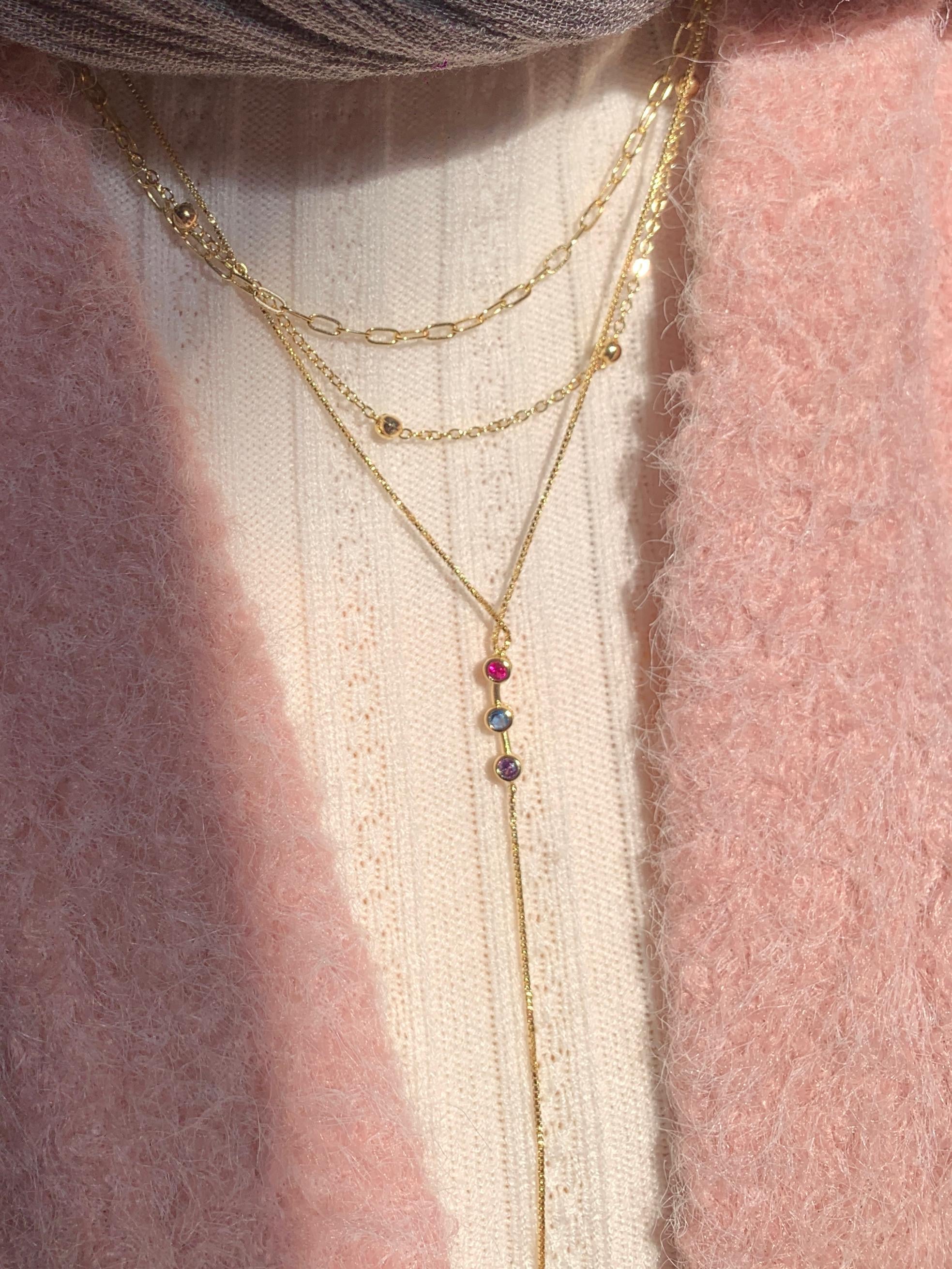 3 layers Colorful necklace