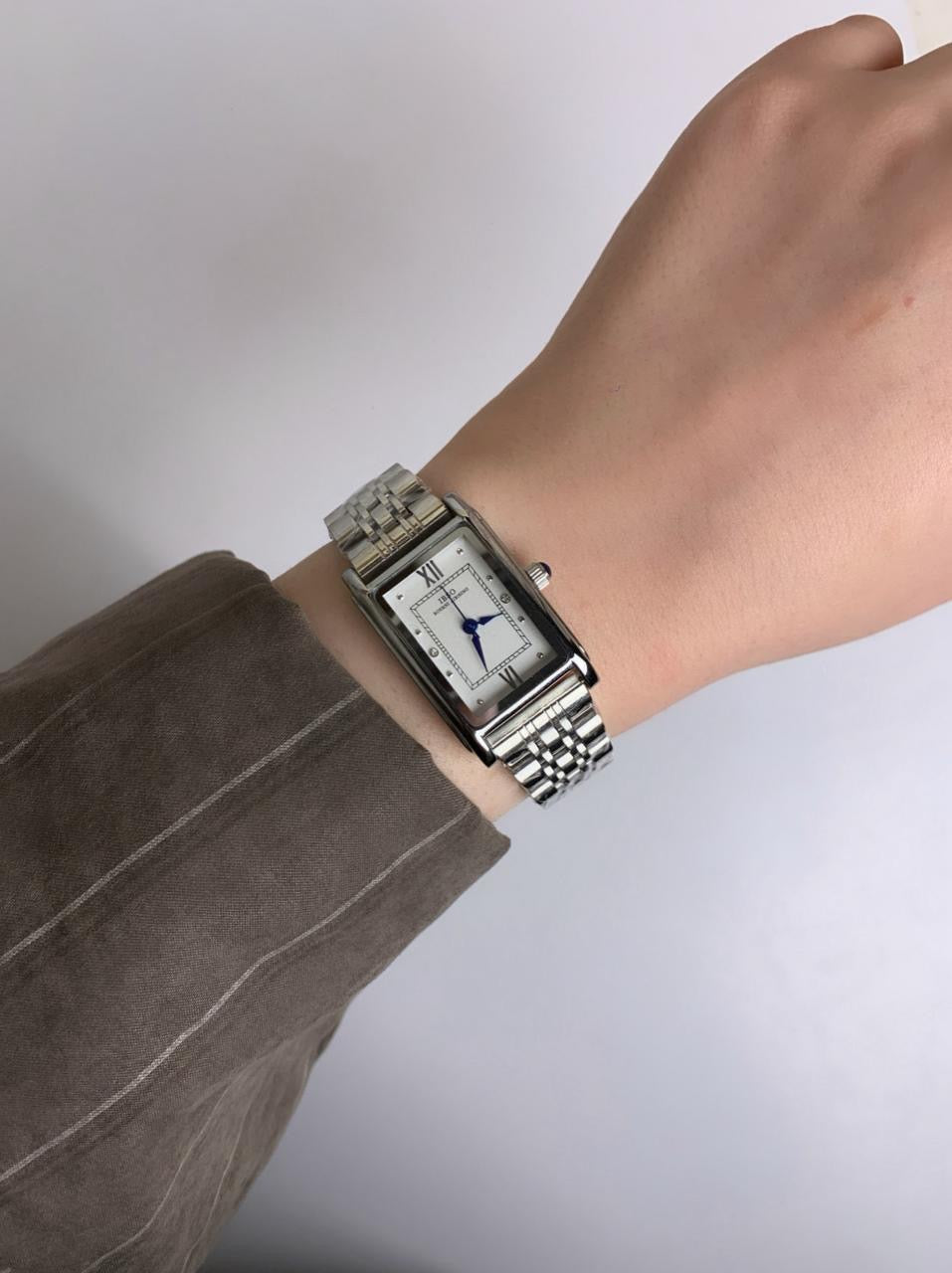 Ibso square silver watch