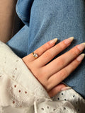 white strass pinky ring
