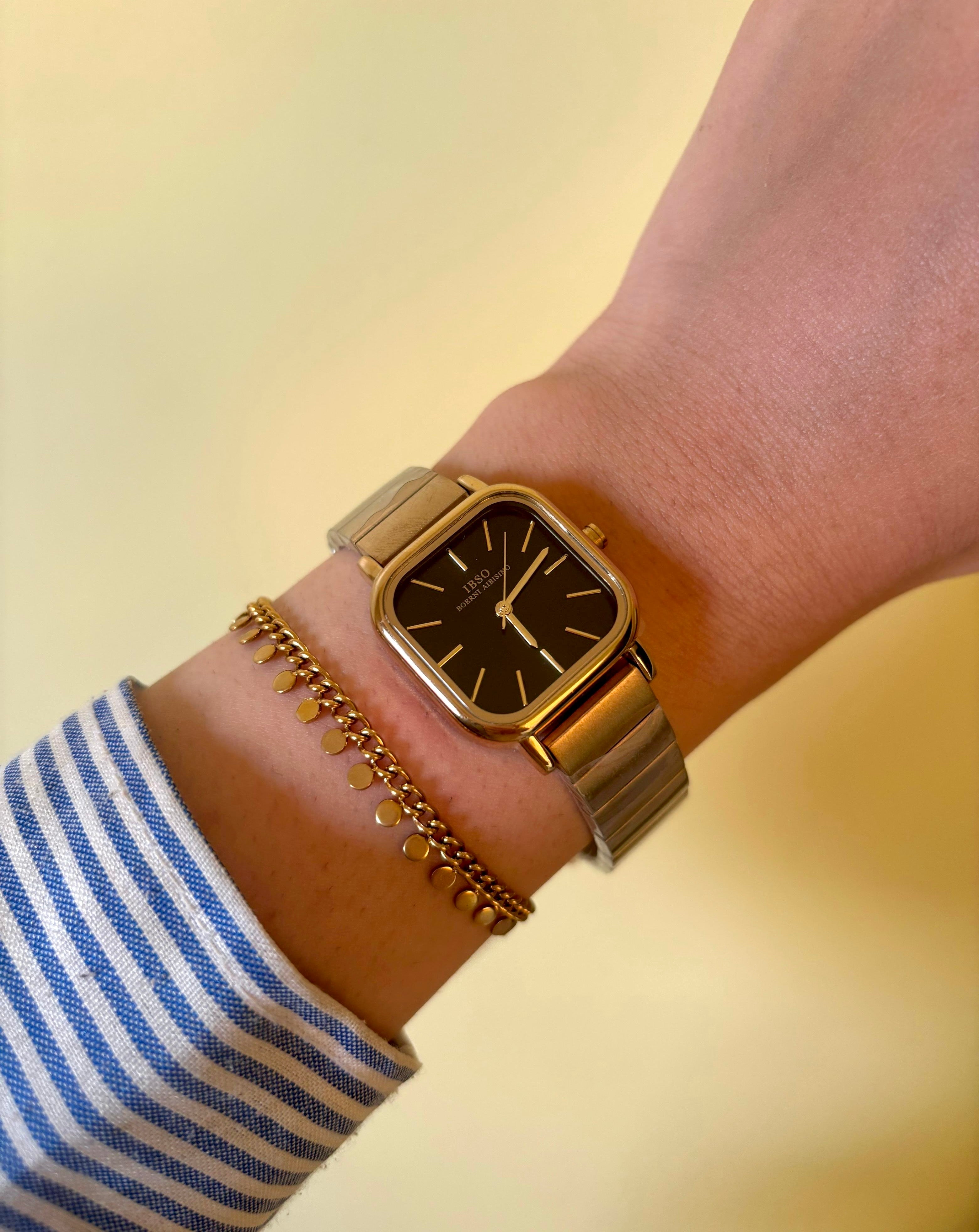 Ibso Gold Square Watch