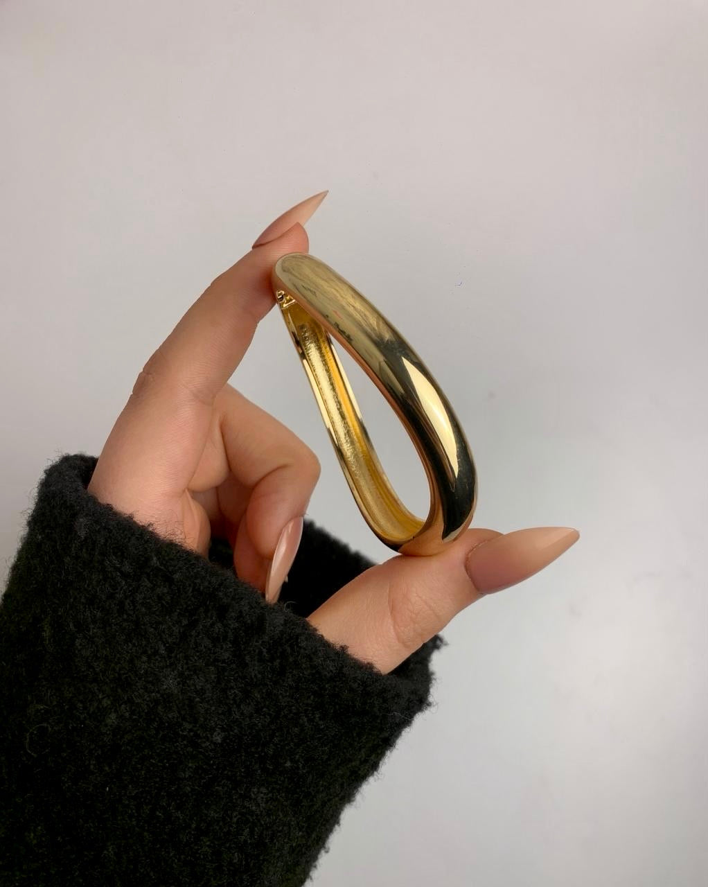 tiny gold curve bangle
