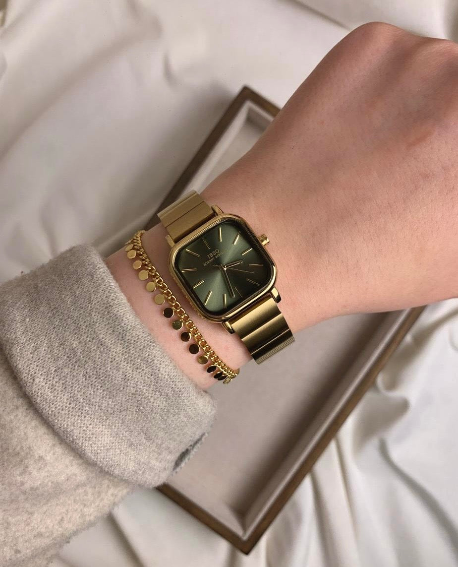 Ibso Gold Square Watch