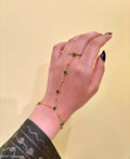 Hand Chain with Green Stones